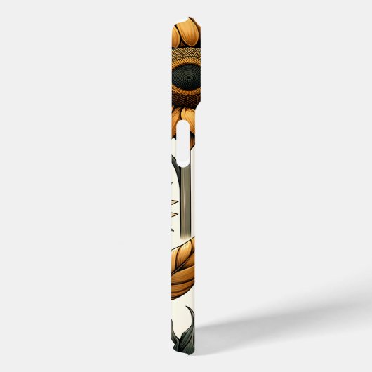 Lebhaftes Sonnenblumenmuster Case-Mate iPhone Hülle (Rückseite / Rechts)