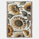 Lebhaftes Sonnenblumenmuster Decke (Vorderseite Vertikal)