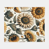 Lebhaftes Sonnenblumenmuster Fleecedecke (Vorderseite (Horizontal))