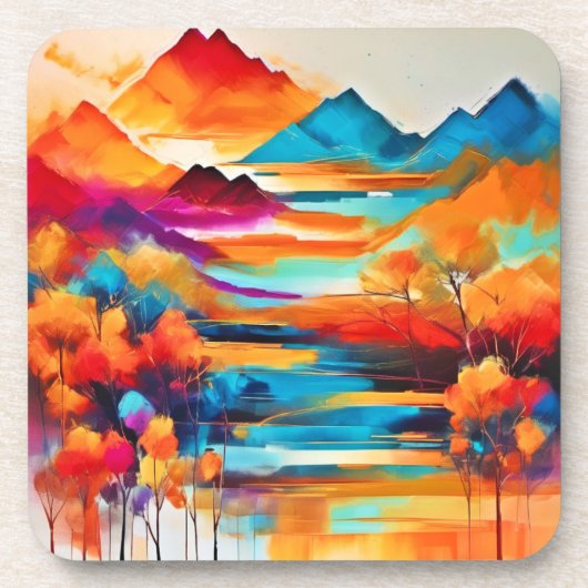 Lebhaftes Sonnenuntergangsbild Getränkeuntersetzer (Vorderseite)