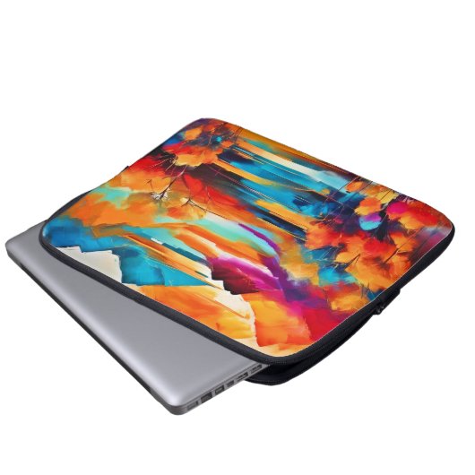 Lebhaftes Sonnenuntergangsbild Laptopschutzhülle (Vorne Knopf)