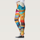 Lebhaftes Sonnenuntergangsbild Leggings (Links)