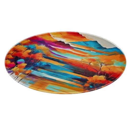 Lebhaftes Sonnenuntergangsbild Schneidebrett (Ecke)