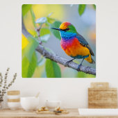 Lebhaftes Sparrow Perched Poster (Küche)