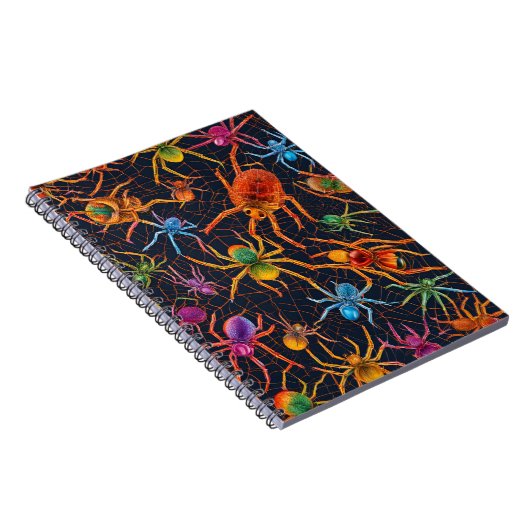 Lebhaftes Spider Web-Notebook - Farbiges Design Notizblock (Rechte Seite)