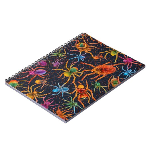 Lebhaftes Spider Web-Notebook - Farbiges Design Notizblock (Linke Seite)