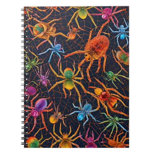 Lebhaftes Spider Web-Notebook - Farbiges Design Notizblock (Vorderseite)