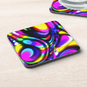 Lebhaftes Spiral Fantasy Pattern Getränkeuntersetzer (Linke Seite)