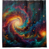 Lebhaftes Spiral Mandala mit Rainbow Hues Duschvorhang (Vorderseite)