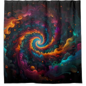Lebhaftes Spiral Mandala mit Rainbow Hues Duschvorhang (Vorderseite)
