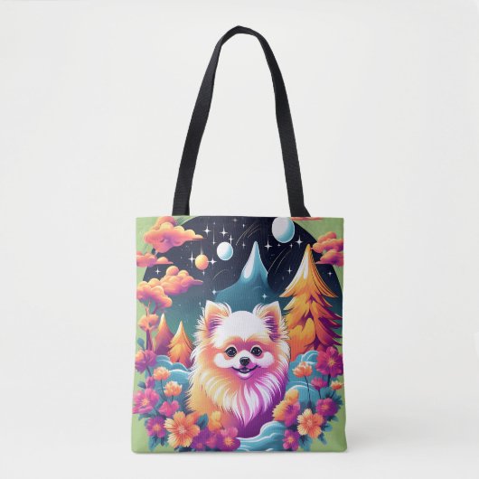 Lebhaftes Spitz-HundPortrait Tasche (Vorderseite)