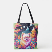 Lebhaftes Spitz-HundPortrait Tasche (Rückseite)