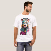 Lebhaftes Splash Pit Bull Design T-Shirt (Vorne ganz)