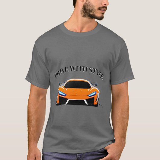 Lebhaftes Sportwagen mit Neon Glow T-Shirt (Vorderseite)