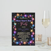 Lebhaftes Starry String Lights Silvester Party Einladung