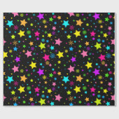 Lebhaftes SternenNachtmuster Geschenkpapier (Flach)