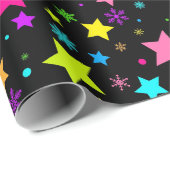 Lebhaftes SternenNachtmuster Geschenkpapier (Rolleneckpunkt)