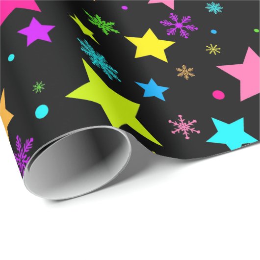 Lebhaftes SternenNachtmuster Geschenkpapier (Rolleneckpunkt)