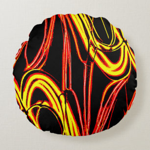 Lebhaftes strahlendes Neon Hues-Muster Rundes Kissen