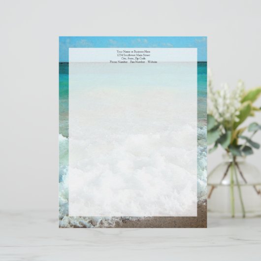 Lebhaftes Strandbad Briefkopf (Stehend Vorderseite)