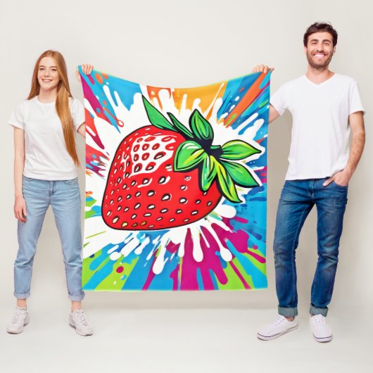 Lebhaftes Strawberry Artwork Fleecedecke (Beispiel)