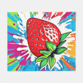 Lebhaftes Strawberry Artwork Fleecedecke (Vorderseite (Horizontal))