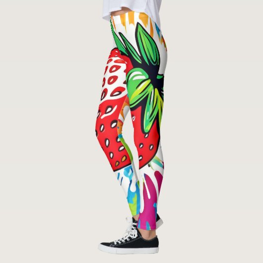 Lebhaftes Strawberry Artwork Leggings (Links)