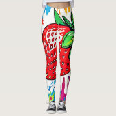 Lebhaftes Strawberry Artwork Leggings (Vorderseite)