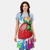 Lebhaftes Strawberry Artwork Schürze (Getragen)