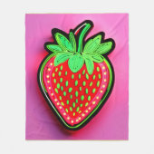 Lebhaftes Strawberry Neon Sign Fleecedecke (Vorderseite)