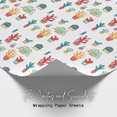 Lebhaftes Sukkulent- und Kaktus-Wrapping-Papier Geschenkpapier