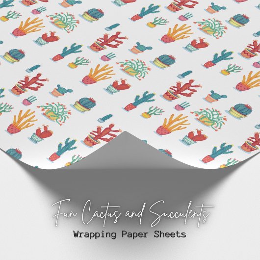 Lebhaftes Sukkulent- und Kaktus-Wrapping-Papier Geschenkpapier