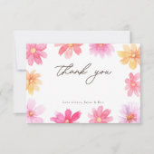 Lebhaftes Summer Baby in blühender Wildblume Dankeskarte (Vorderseite)