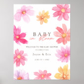 Lebhaftes Summer Baby in blühender Wildblume Poster (Vorne)