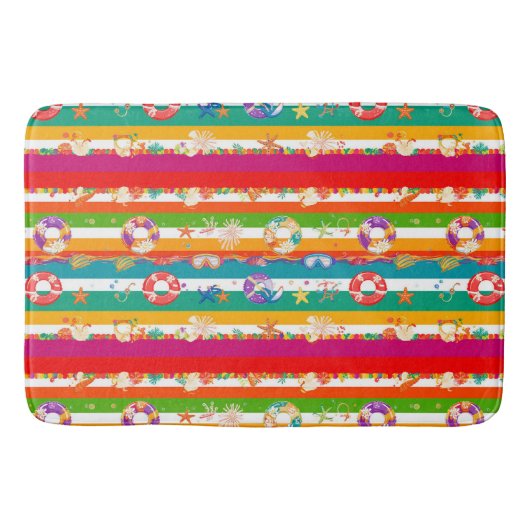 Lebhaftes Summer Beach Themendesign Badematte (Vorderseite)