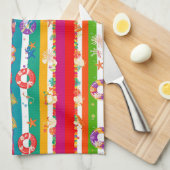 Lebhaftes Summer Beach Themendesign Geschirrtuch (Viertel Falte)