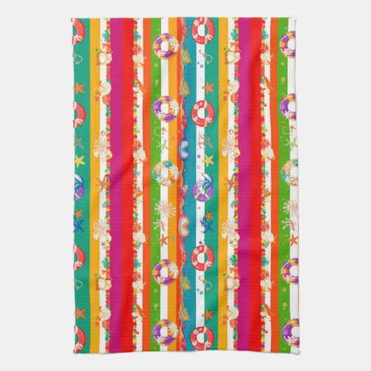 Lebhaftes Summer Beach Themendesign Geschirrtuch (Vertikal)