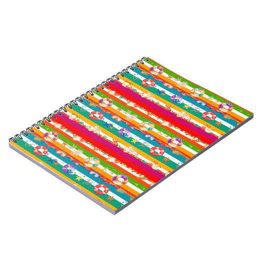 Lebhaftes Summer Beach Themendesign Notizblock (Linke Seite)