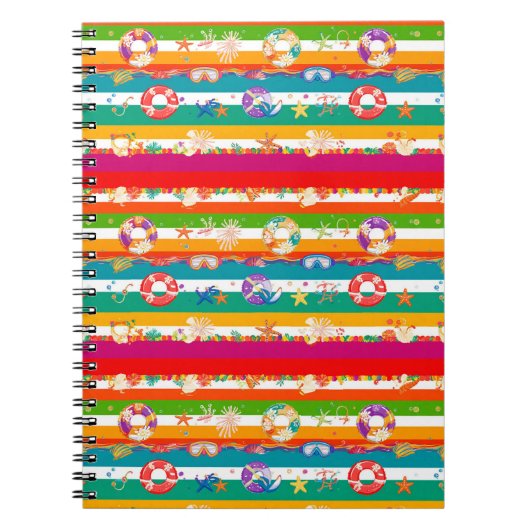 Lebhaftes Summer Beach Themendesign Notizblock (Vorderseite)