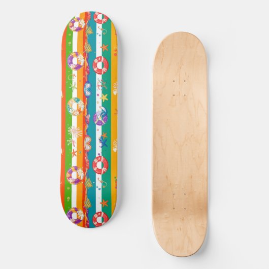 Lebhaftes Summer Beach Themendesign Skateboard (Vorderseite)