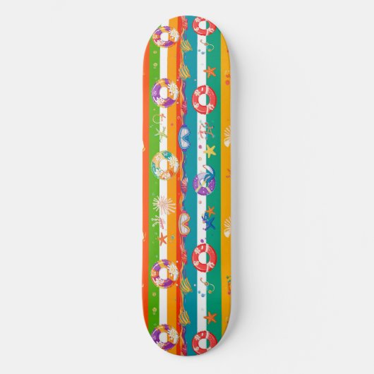 Lebhaftes Summer Beach Themendesign Skateboard (Vorderseite)