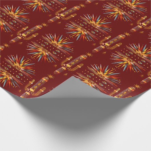 Lebhaftes Sunburst Pattern im Südwesten Geschenkpapier (Ecke)
