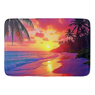 Lebhaftes Sunset Beach Traumdesign Badematte