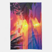 Lebhaftes Sunset Beach Traumdesign Geschirrtuch (Vertikal)