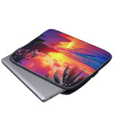 Lebhaftes Sunset Beach Traumdesign Laptopschutzhülle (Vorne Knopf)