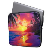 Lebhaftes Sunset Beach Traumdesign Laptopschutzhülle (Vorderseite Links)