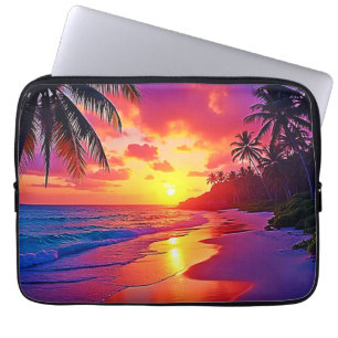 Lebhaftes Sunset Beach Traumdesign Laptopschutzhülle