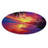 Lebhaftes Sunset Beach Traumdesign Schneidebrett (Ecke)