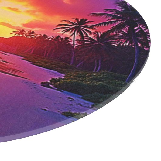 Lebhaftes Sunset Beach Traumdesign Schneidebrett (Ecke)