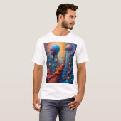 Lebhaftes surreales Kunstwerk Fantastisches Portra T-Shirt (Vorne ganz)